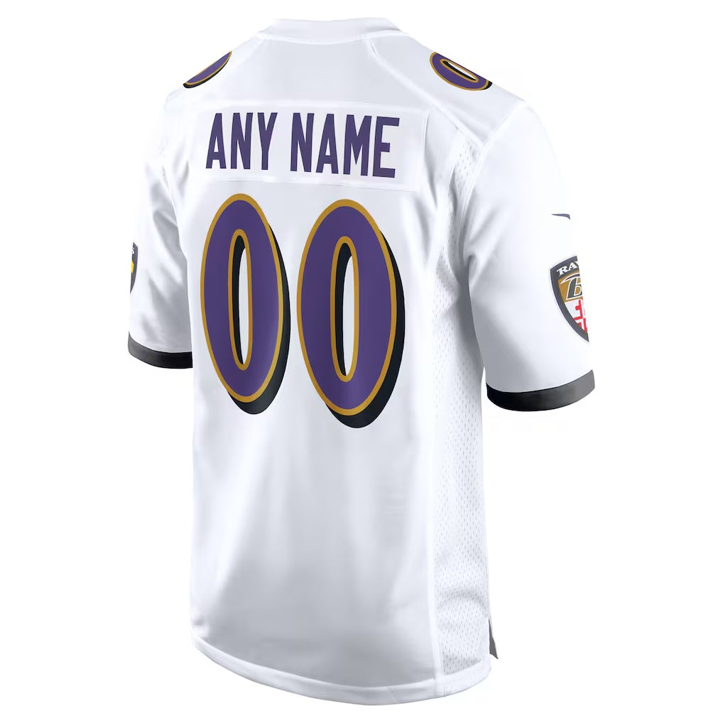 Custom B.Ravens White Personalized Stitched Vapor F.U.S.E. Limited Jerseys